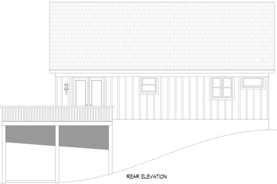 Exterior - Rear Elevation for Country House Plan #932-983 - 3 bed, 2.5 bath