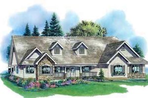 Country Exterior - Front Elevation Plan #18-328