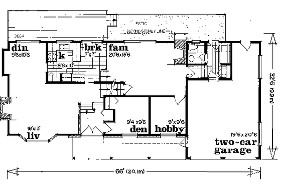 Floor Plan - Main Floor for Traditional House Plan #47-630 - 3 bed, 2.5 bath