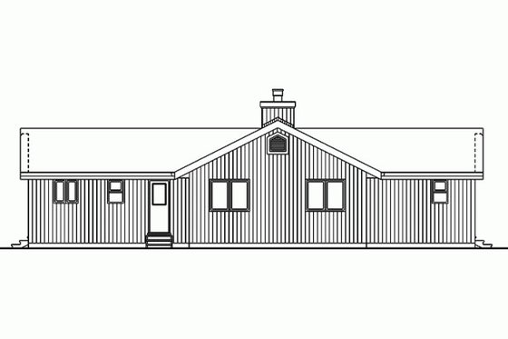 Exterior - Rear Elevation for Cabin House Plan #47-871 - 3 bed, 2 bath