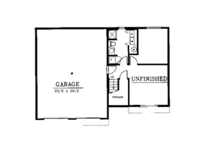 Floor Plan - Lower Floor for Traditional House Plan #100-303 - 3 bed, 2 bath