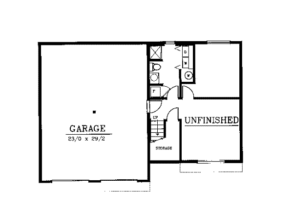 Architectural House Design - Traditional Floor Plan - Lower Floor Plan #100-303