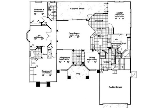 Floor Plan - Main Floor for European House Plan #417-326 - 4 bed, 3 bath