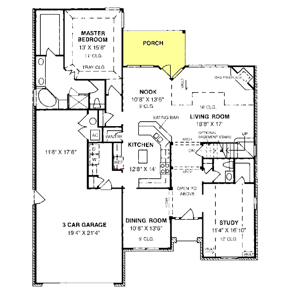 Dream House Plan - Traditional Floor Plan - Main Floor Plan #20-178
