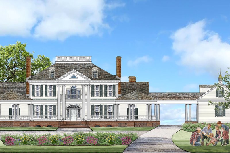House Blueprint - Exterior - Front Elevation 3 for Farmhouse House Plan #137-407 - 5 bed, 4.5 bath