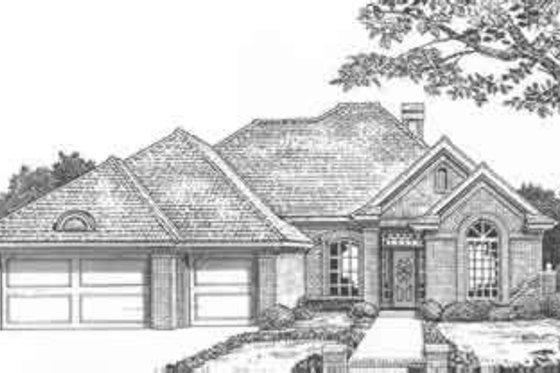 Exterior - Front Elevation for European House Plan #310-402 - 3 bed, 2.5 bath