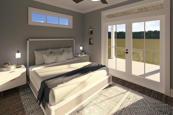 Interior - Bedroom 2 for Farmhouse House Plan #44-288 - 2 bed, 1 bath