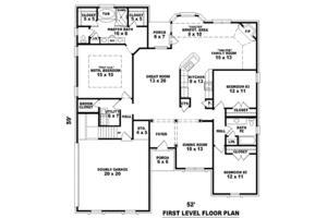 Floor Plan - Main Floor for European House Plan #81-1062 - 3 bed, 2.5 bath