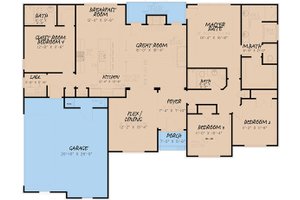 Floor Plan - Main Floor for Craftsman House Plan #923-156 - 4 bed, 3 bath