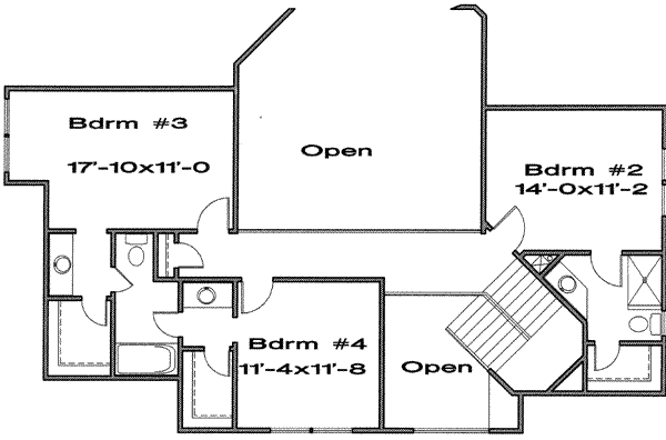 European Floor Plan - Upper Floor Plan #6-199