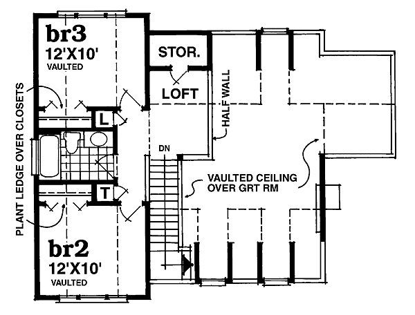 Farmhouse Floor Plan - Upper Floor Plan #47-384