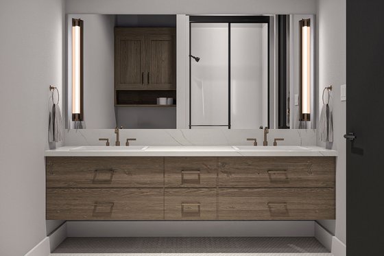 Interior - Master Bathroom for Barndominium House Plan #455-686 - 1 bed, 1.5 bath