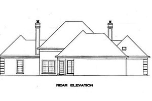 Exterior - Rear Elevation 1 for European House Plan #45-135 - 3 bed, 2 bath