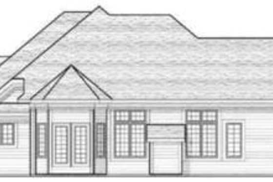 Exterior - Rear Elevation for Bungalow House Plan #70-582 - 2 bed, 2 bath
