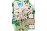 Mediterranean Style House Plan - 5 Beds 7 Baths 10993 Sq/Ft Plan #27-478 