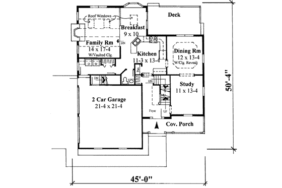 Floor Plan - Main Floor for Traditional House Plan #75-142 - 3 bed, 2.5 bath