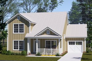 House Blueprint - Cottage Exterior - Front Elevation Plan #513-2371