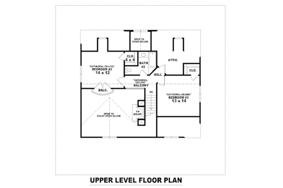 Floor Plan - Upper Floor for Beach House Plan #81-13792 - 3 bed, 2.5 bath