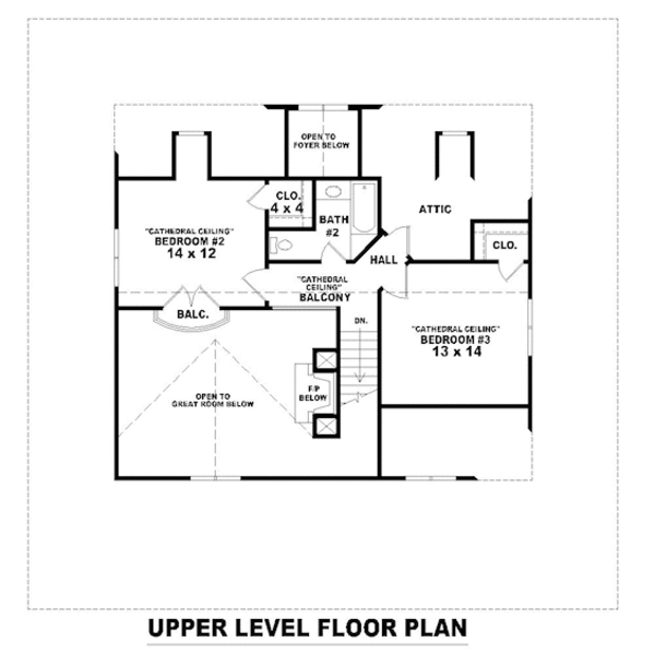 Beach Floor Plan - Upper Floor Plan #81-13792