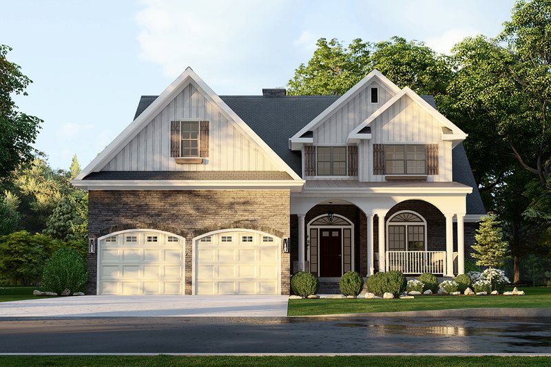 Dream House Plan - Craftsman Exterior - Front Elevation Plan #17-2131