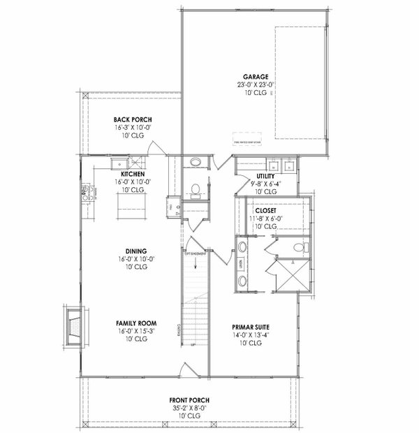 House Blueprint - Farmhouse Floor Plan - Main Floor Plan #1096-175