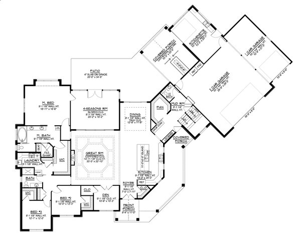 House Blueprint - Farmhouse Floor Plan - Main Floor Plan #1064-294