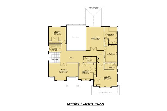 Floor Plan - Upper Floor for Contemporary House Plan #1066-125 - 5 bed, 4.5 bath