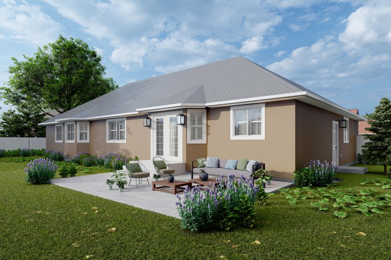 Architectural House Design - Exterior - Rear Elevation for Ranch House Plan #1060-35 - 5 bed, 3 bath
