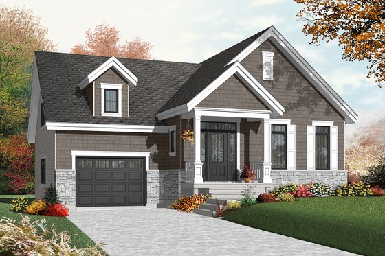 Exterior - Front Elevation 3 for Ranch House Plan #23-2434 - 2 bed, 1 bath