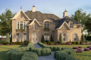 Exterior - Front Elevation 3 for European House Plan #54-421 - 4 bed, 4.5 bath