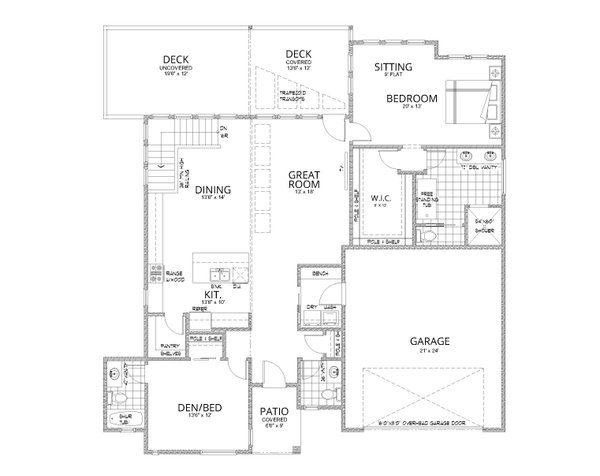 Contemporary Floor Plan - Main Floor Plan #112-195