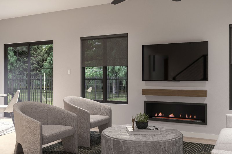 House Blueprint - Interior - Family Room 1 for Modern House Plan #455-785 - 3 bed, 2.5 bath