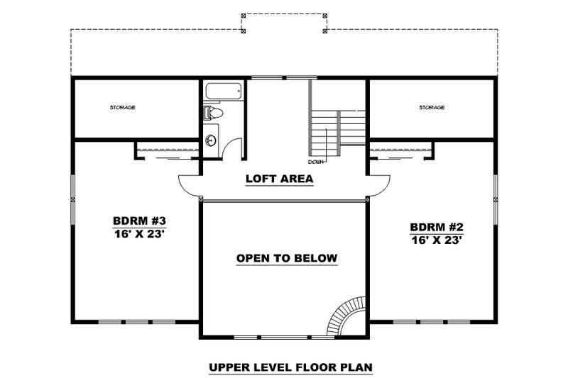 House Blueprint - Floor Plan - Upper Floor for Farmhouse House Plan #117-950 - 3 bed, 2 bath