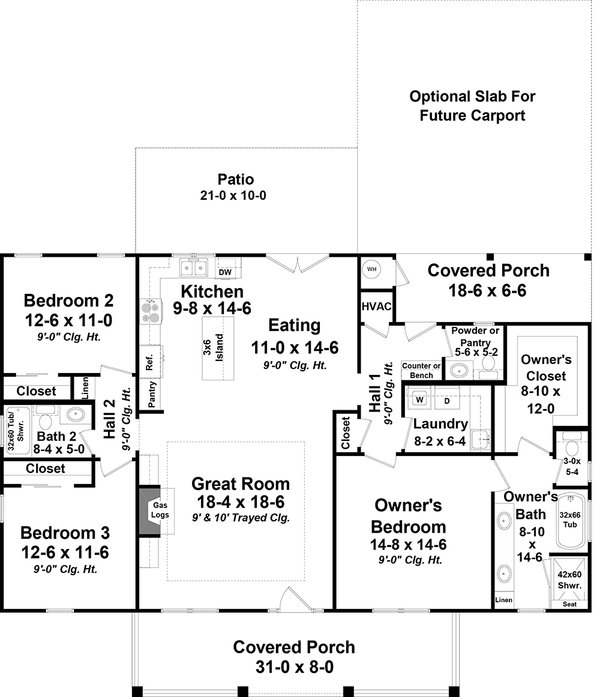 Country Floor Plan - Main Floor Plan #21-482