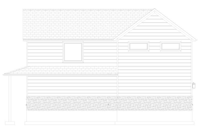 Architectural House Design - Exterior - Rear Elevation 2 for Traditional House Plan #1060-504, 1 bath