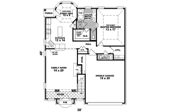 Floor Plan - Main Floor for European House Plan #81-459 - 3 bed, 2.5 bath