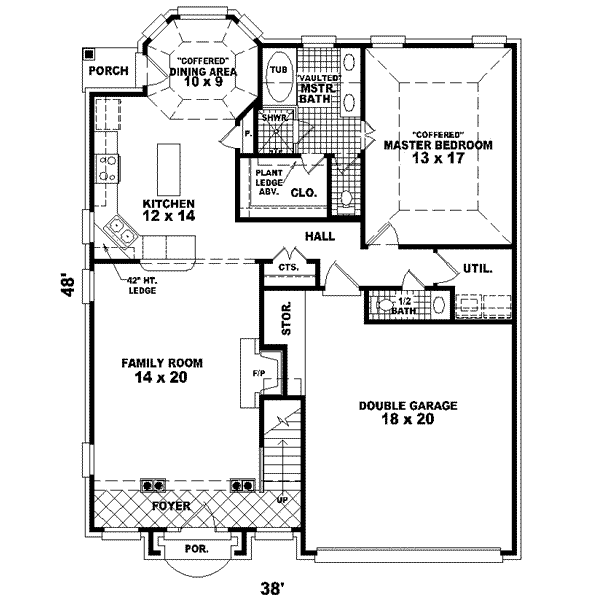 Floor Plan - Main Floor for European House Plan #81-459 - 3 bed, 2.5 bath