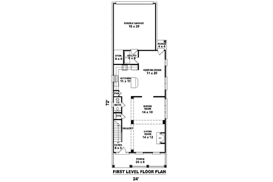 Floor Plan - Main Floor for Southern House Plan #81-1372 - 3 bed, 2.5 bath
