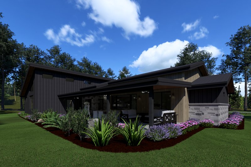 Home Plan - Exterior - Rear Elevation 3 for Modern House Plan #1069-45 - 3 bed, 2.5 bath