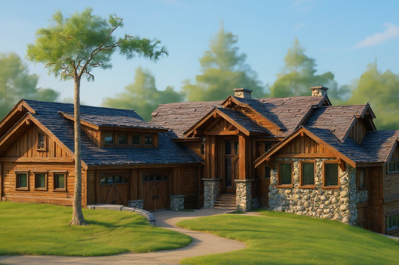 Craftsman Style House Plan - 3 Beds 3.5 Baths 3236 Sq/Ft Plan #921-17 Exterior