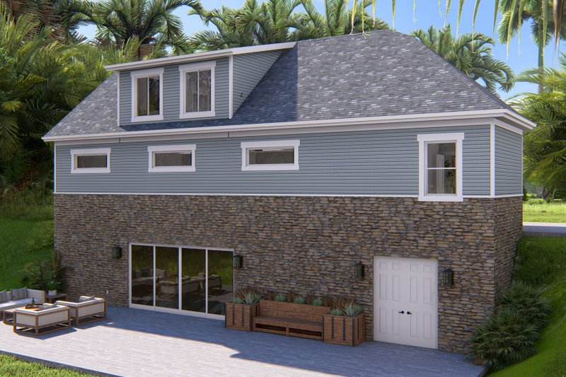 Dream House Plan - Exterior - Rear Elevation 2 for Farmhouse House Plan #1060-183 - 1 bed, 1 bath