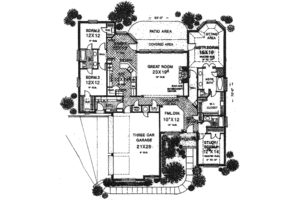 Floor Plan - Main Floor for European House Plan #310-860 - 4 bed, 3 bath