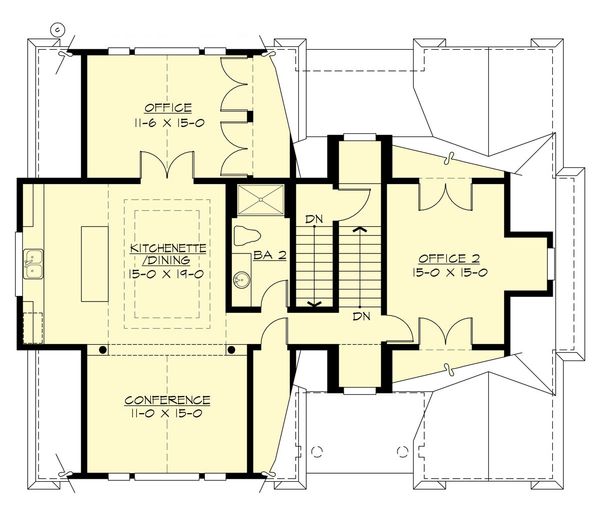 House Design - Traditional Floor Plan - Upper Floor Plan #132-191