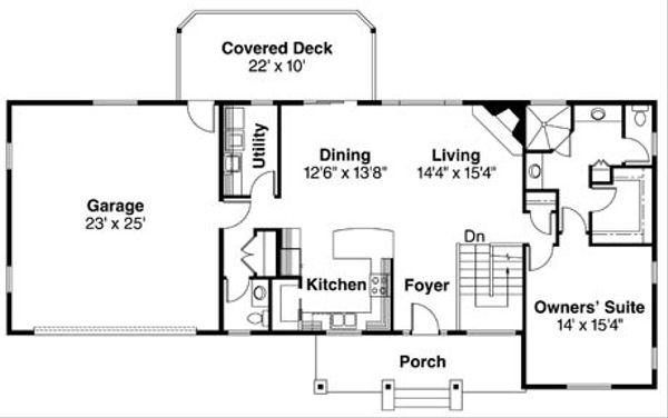 Home Plan - Ranch Floor Plan - Main Floor Plan #124-740