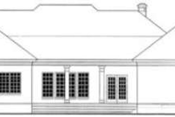 Exterior - Rear Elevation for Southern House Plan #406-235 - 3 bed, 2.5 bath