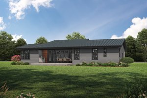 Exterior - Rear Elevation for Contemporary House Plan #48-1194 - 3 bed, 2 bath