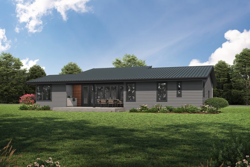 House Blueprint - Exterior - Rear Elevation for Contemporary House Plan #48-1194 - 3 bed, 2 bath