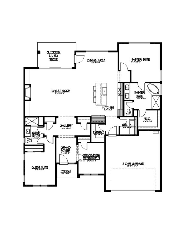 Home Plan - Ranch Floor Plan - Main Floor Plan #569-73