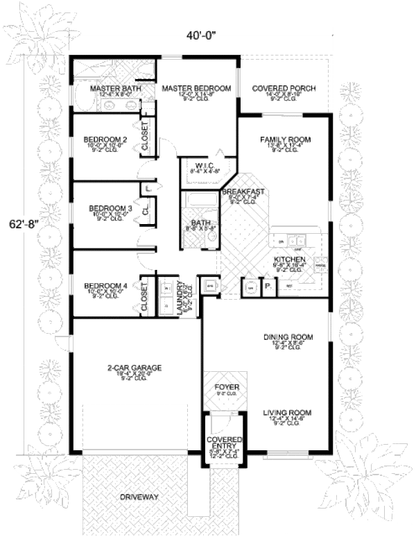 Mediterranean Floor Plan - Main Floor Plan #420-256