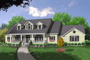 Country Exterior - Front Elevation Plan #40-370
